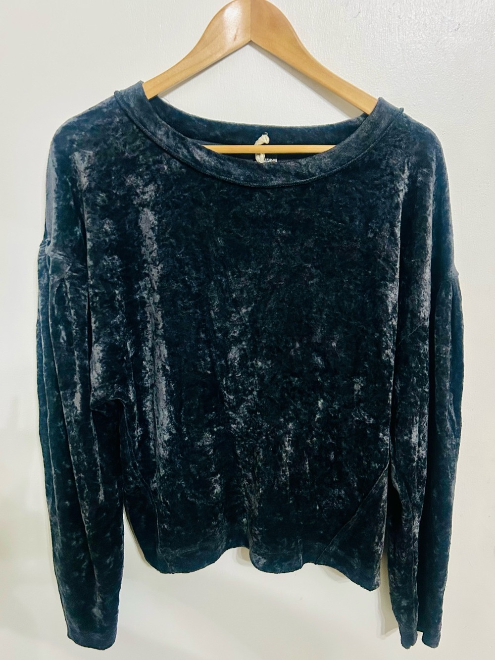 We The Free Crushed Velvet Pullover - Black
